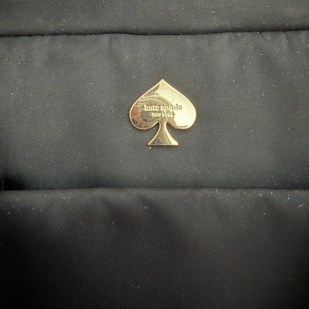 kate spade Black Nylon Laptop Tote with Gold Spade Emblem